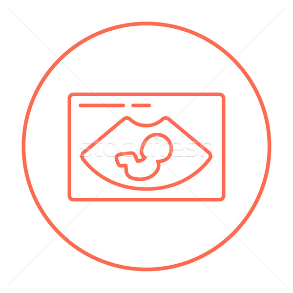Stock photo: Fetal ultrasound line icon.