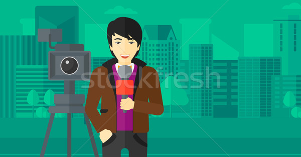 TV reporter working. Stock photo © RAStudio