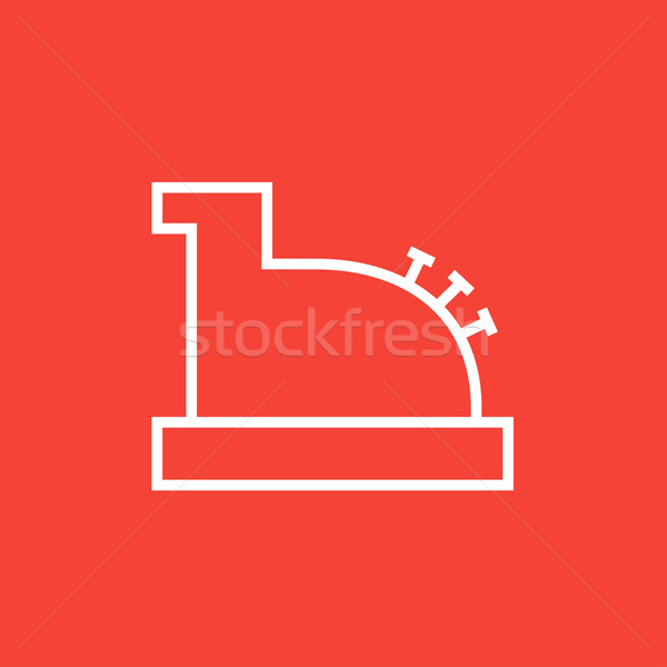 Pénztárgép gép vonal ikon sarkok háló Stock fotó © RAStudio