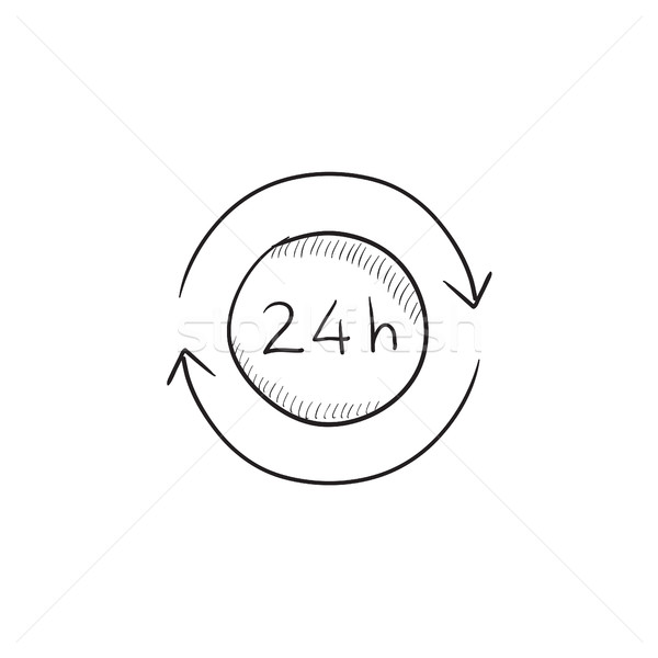 Service 24 hrs sketch icon. Stock photo © RAStudio