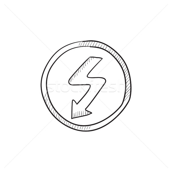 Lightning arrow downward sketch icon. Stock photo © RAStudio