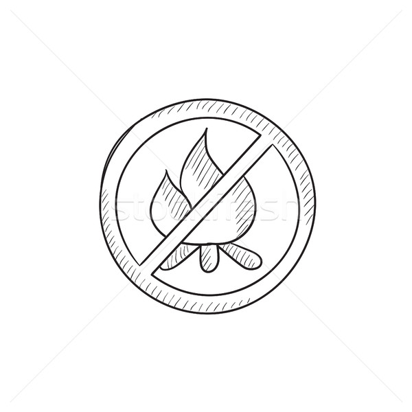 No fire sign sketch icon. Stock photo © RAStudio