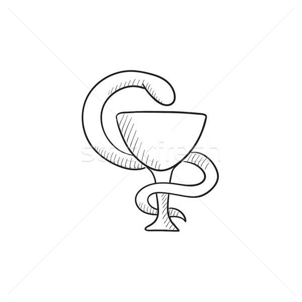 Stock photo: Pharmaceutical medical symbol sketch icon.