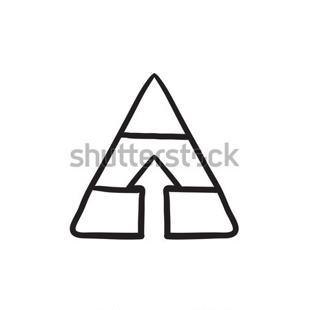 Piramit ok yukarı kroki ikon vektör Stok fotoğraf © RAStudio