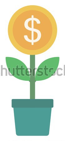 Money flower with golden coin vector illustration. Stock photo © RAStudio