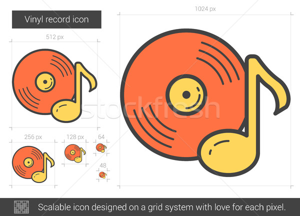 Bakelit lemez vonal ikon vektor izolált Stock fotó © RAStudio