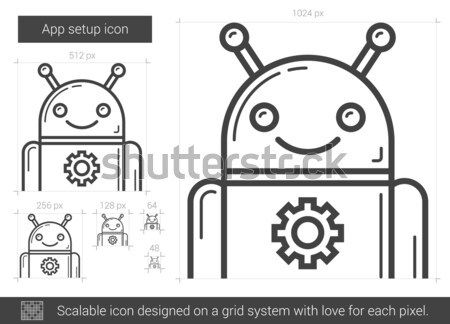 Stock photo: App setup line icon.