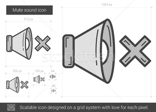 Sourdine sonores ligne icône vecteur isolé Photo stock © RAStudio