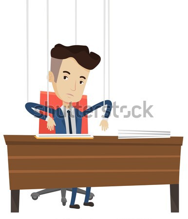 Businessman marionette on ropes working. Stock photo © RAStudio