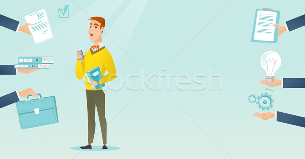 Employee having lots of work to do. Stock photo © RAStudio