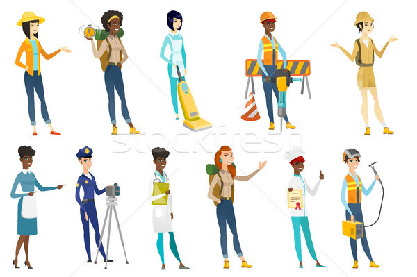 Professional women vector illustrations set. Stock photo © RAStudio