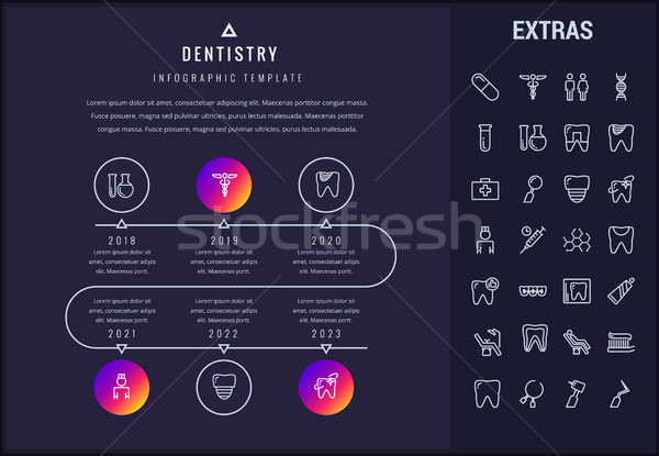 Stomatologie sablon element icoane timeline Imagine de stoc © RAStudio