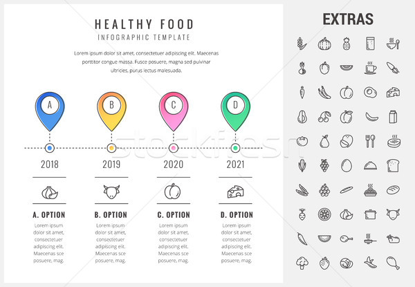 Foto stock: Alimentos · saludables · infografía · plantilla · elementos · iconos