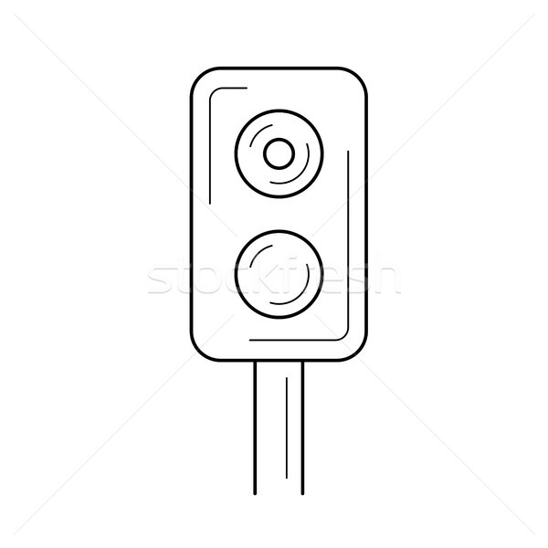 Train traffic light line icon. Stock photo © RAStudio
