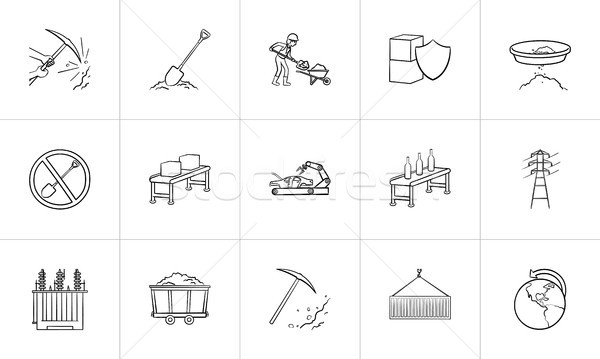 Industry hand drawn sketch icon set. Stock photo © RAStudio
