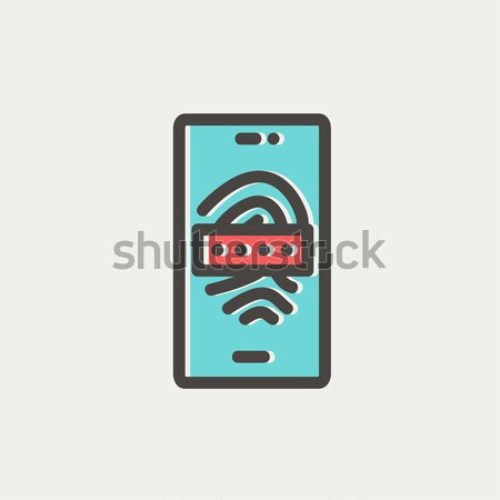 Móvel wi-fi fino linha ícone teia Foto stock © RAStudio