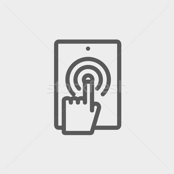 タッチ マーク 携帯電話 薄い 行 アイコン ストックフォト © RAStudio