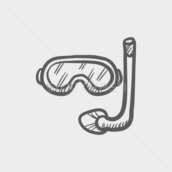 Snorkel and mask for diving sketch icon Stock photo © RAStudio