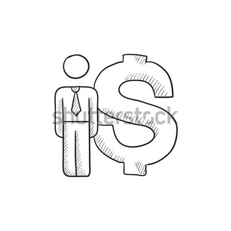 Dollár szimbólum ikon rajzolt kréta kézzel rajzolt Stock fotó © RAStudio