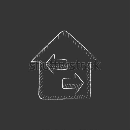 Handshake chalk white icon on black background Vector Image