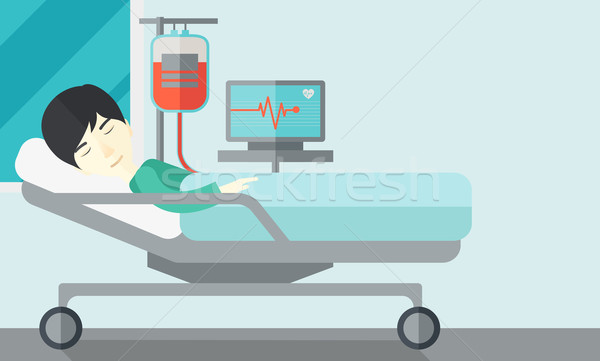 Patient lying in bed. Stock photo © RAStudio