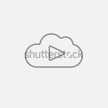 Cloud with play button line icon. Stock photo © RAStudio