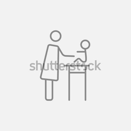 Woman taking care of baby line icon. Stock photo © RAStudio