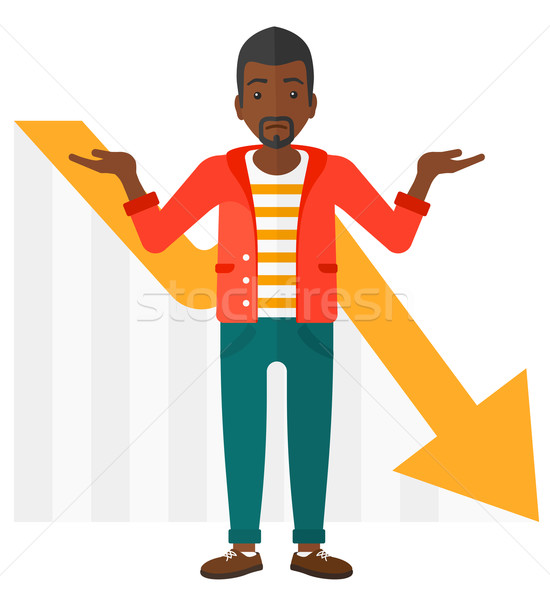 Man with declining chart. Stock photo © RAStudio