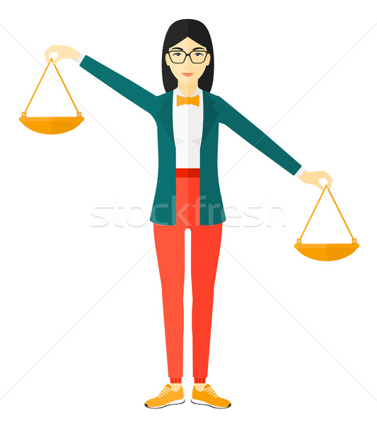 Business woman with scales. Stock photo © RAStudio