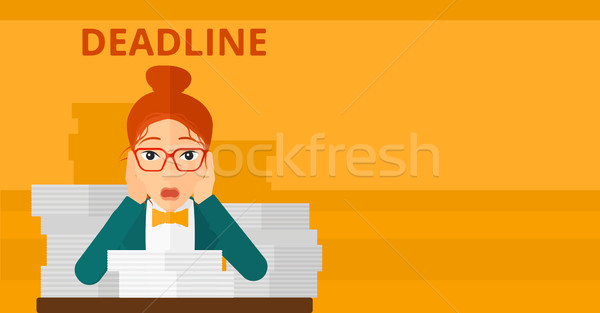 Woman having problem with deadline. Stock photo © RAStudio