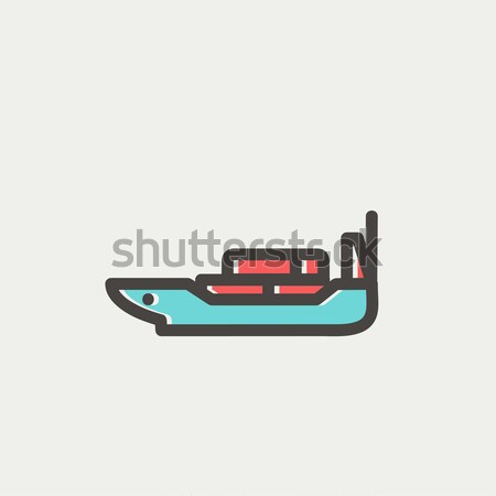 Vracht containerschip lijn icon hoeken web Stockfoto © RAStudio