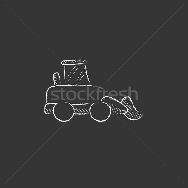 Stockfoto: Graafmachine · krijt · icon · vector