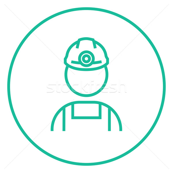 Coal miner line icon. Stock photo © RAStudio