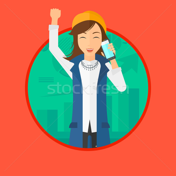 Woman celebrating business success. Stock photo © RAStudio