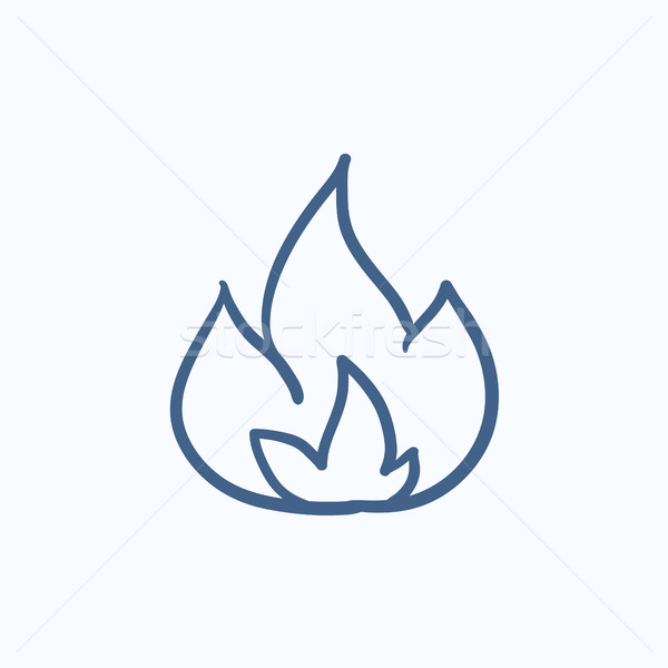 Stock photo: Fire  sketch icon.