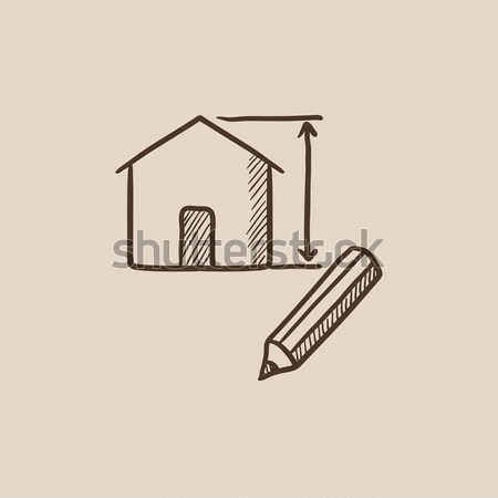 House design sketch icon. Stock photo © RAStudio