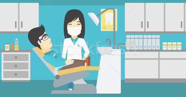 Patient and doctor at dentist office. Stock photo © RAStudio