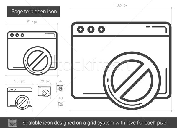 Foto stock: Página · proibido · linha · ícone · vetor · isolado