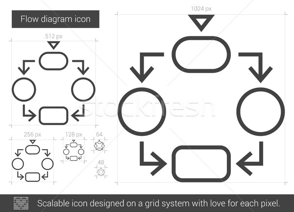 Stroom diagram lijn icon vector geïsoleerd Stockfoto © RAStudio