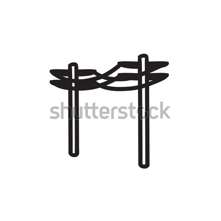 High voltage power lines sketch icon. Stock photo © RAStudio