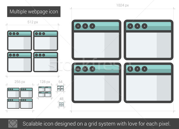 Multiple webpage line icon. Stock photo © RAStudio