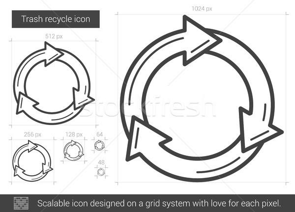 Kosza recyklingu line ikona wektora odizolowany Zdjęcia stock © RAStudio