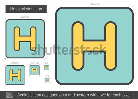 Hôpital signe ligne icône vecteur isolé [[stock_photo]] © RAStudio