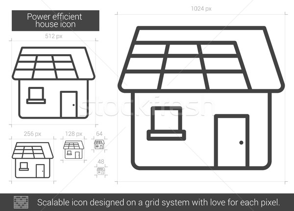 Potere efficiente casa line icona vettore Foto d'archivio © RAStudio