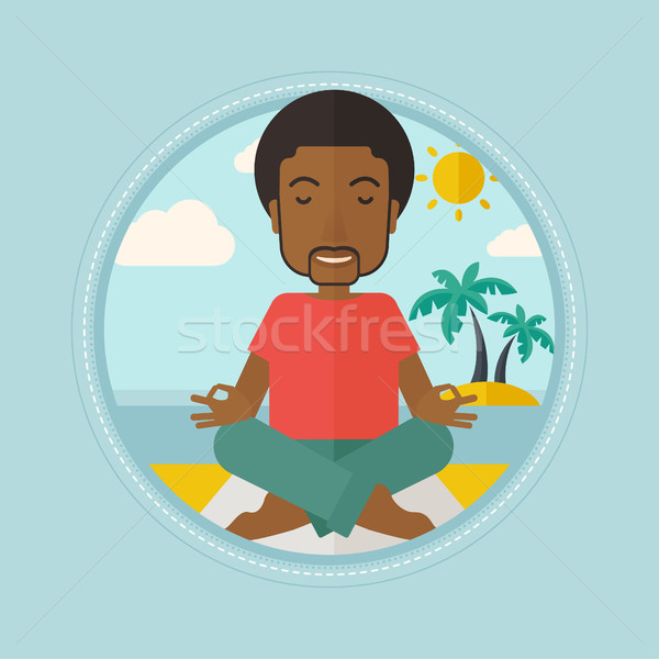 Man meditating in lotus pose vector illustration. Stock photo © RAStudio