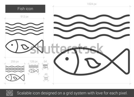 Fish line icon. Stock photo © RAStudio