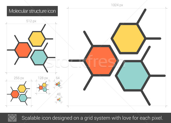 分子の 構造 行 アイコン ベクトル 孤立した ストックフォト © RAStudio