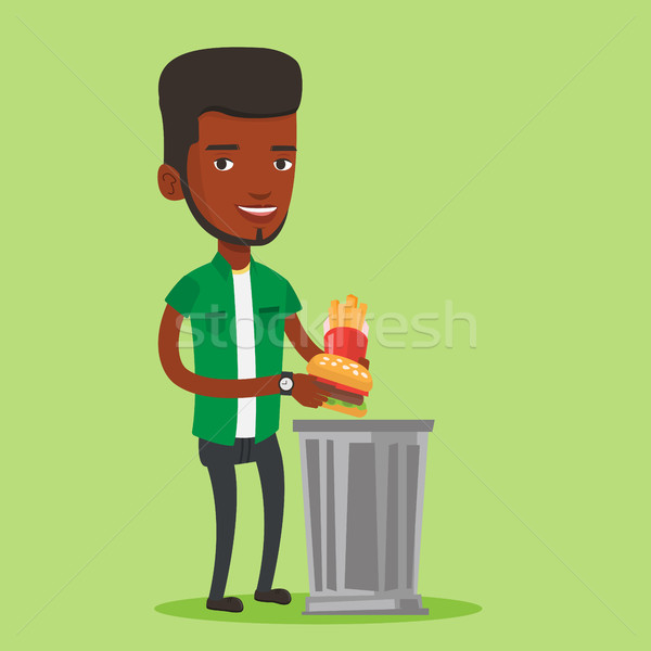 Man throwing junk food vector illustration. Stock photo © RAStudio