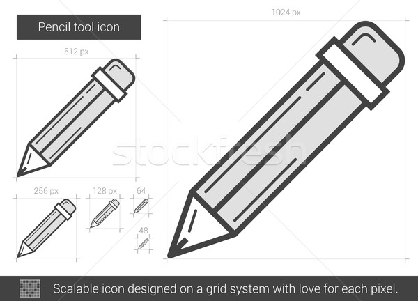 Pencil tool line icon. Stock photo © RAStudio