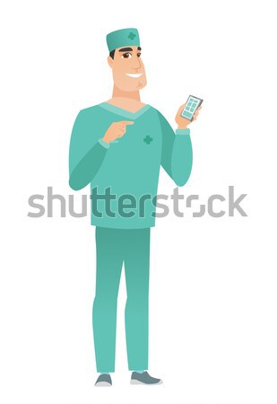 Caucasian doctor with hand in his pocket. Stock photo © RAStudio